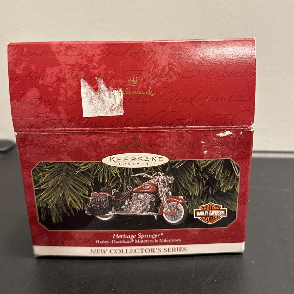 Vtg Hallmark Harley Davidson 1999 HD Heritage Springer keepsake Xmas ornament - Picture 6 of 10